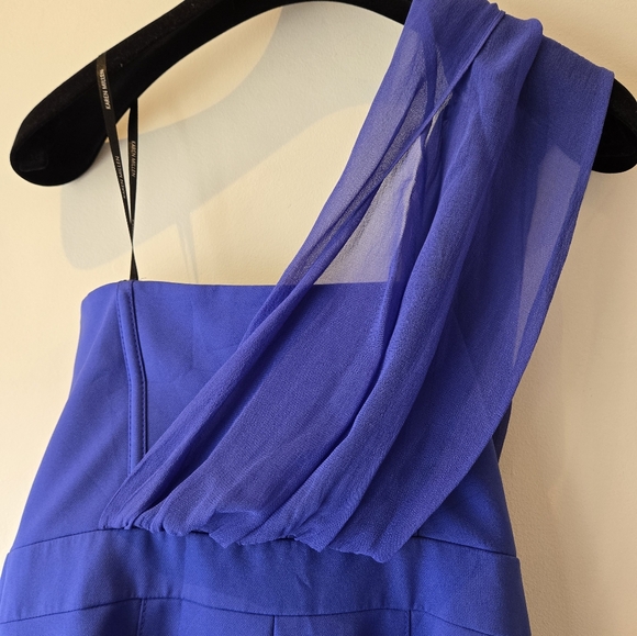 Karen Millen Blue Asymmetrical One-Shoulder Cocktail Dress Size 6 - Picture 13 of 13